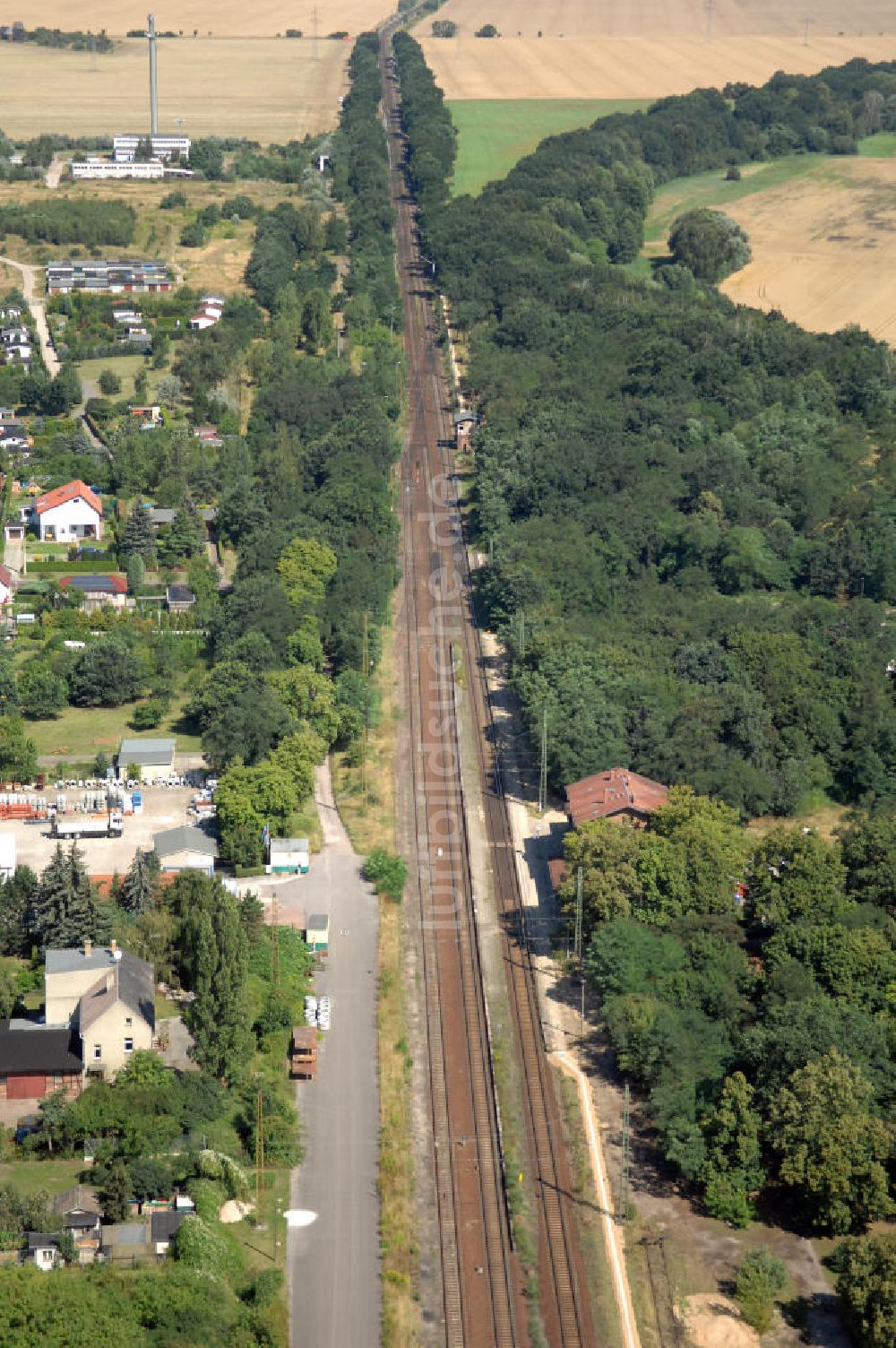 Luftaufnahme Dessau-Roßlau - Bahnstrecke zwischen Dessau-Roßlau und Bitterfeld-Wolfen