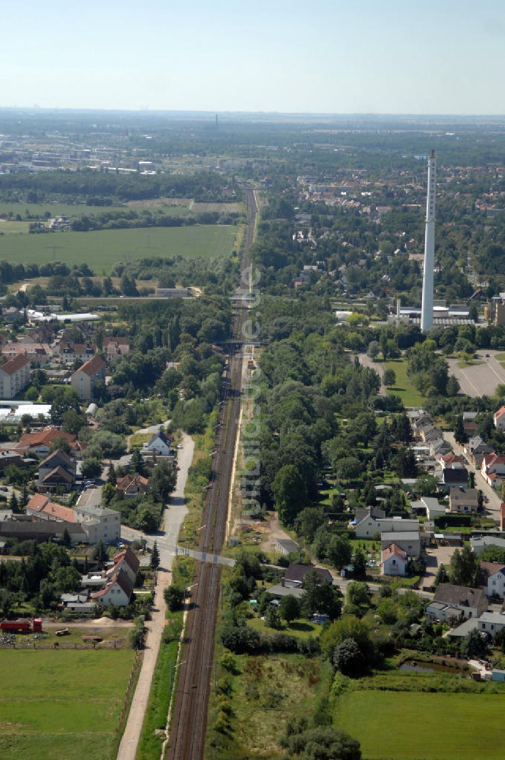 Luftbild Dessau-Roßlau - Bahnstrecke zwischen Dessau-Roßlau und Bitterfeld-Wolfen