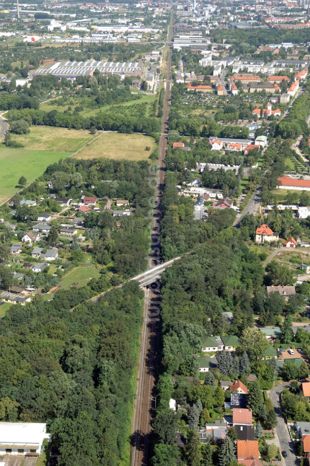 Dessau-Roßlau von oben - Bahnstrecke zwischen Dessau-Roßlau und Bitterfeld-Wolfen