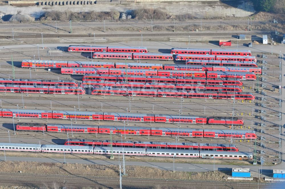 Luftaufnahme Rostock - Bahnwerk in Rostock im Bundesland Mecklenburg-Vorpommern