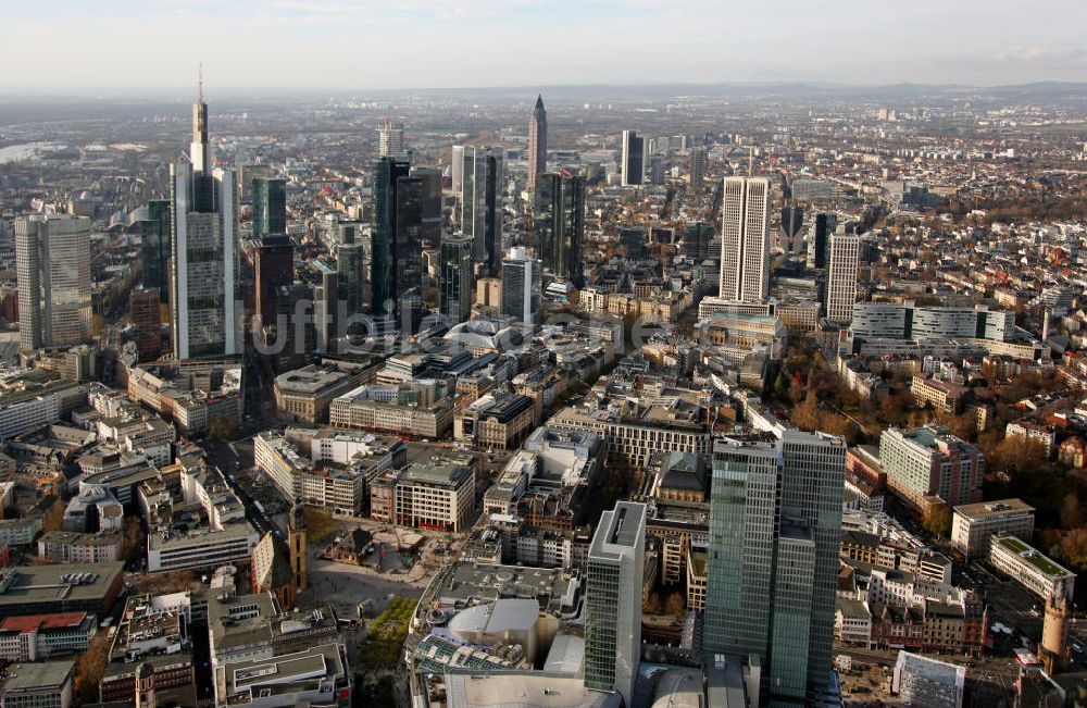 Luftbild Frankfurt am Main - Bankenviertel mit Opernturm Frankfurt am Main