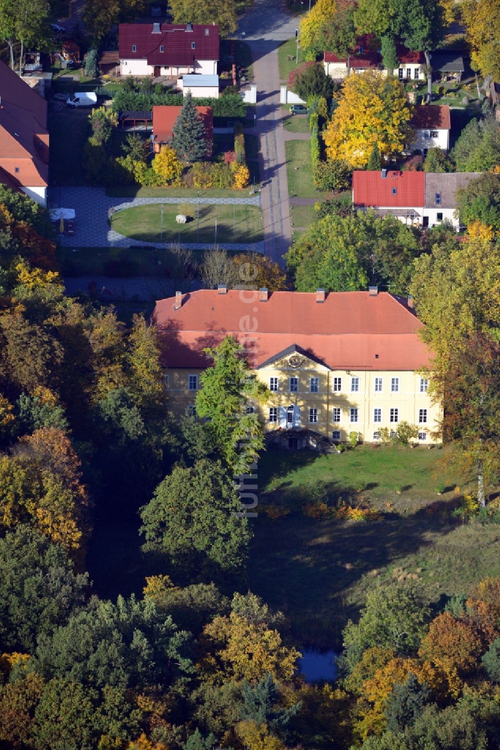 Luftaufnahme Pietzpuhl - Barockes Schloss Pietzpuhl in Pietzpuhl im Bundesland Sachsen-Anhalt