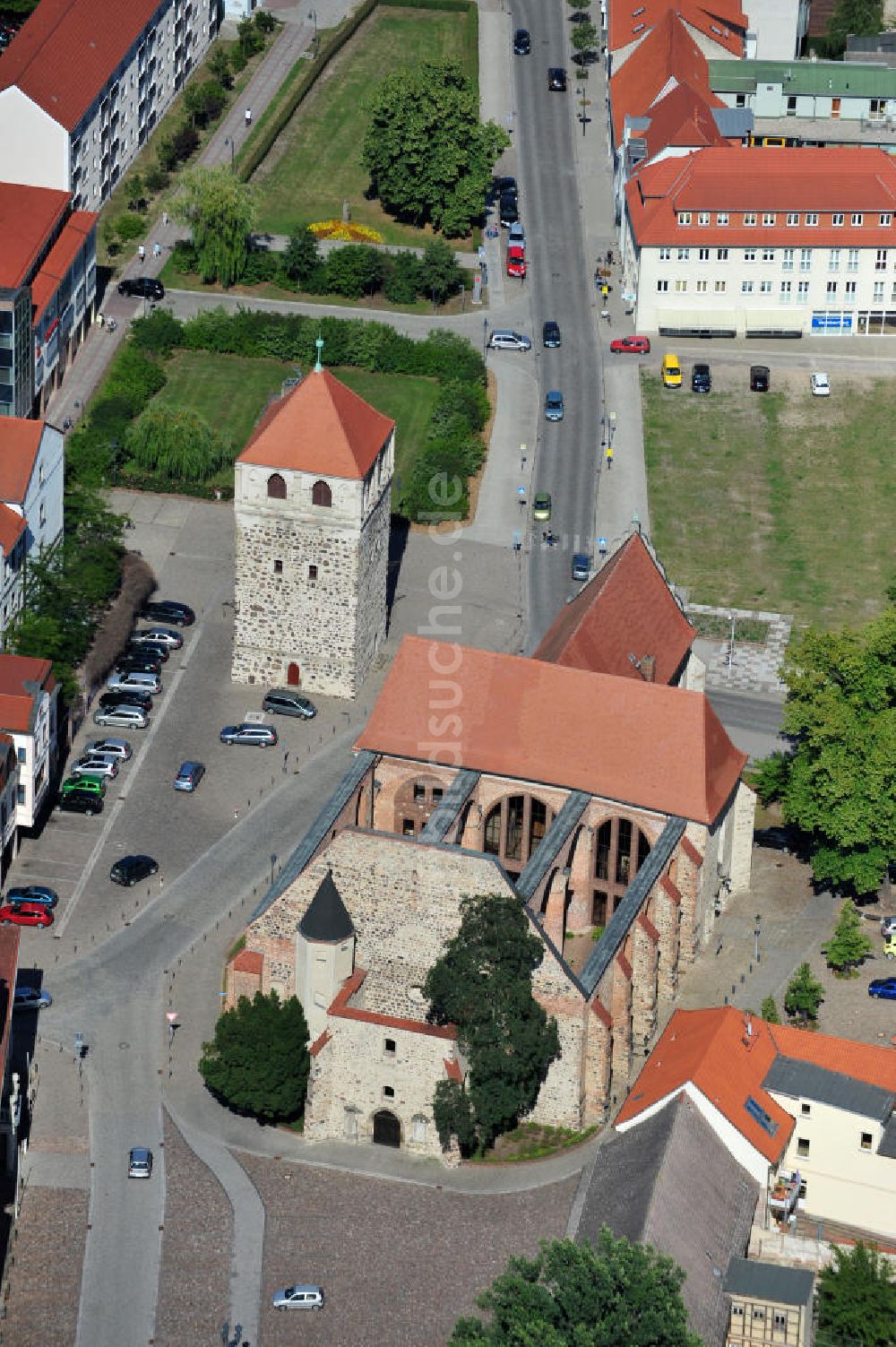 Luftaufnahme Zerbst - Bartholomäus-Kirche in Zerbst in Sachsen-Anhalt