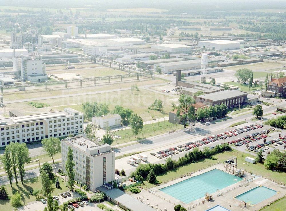 Schwarzheide - Brandenburg aus der Vogelperspektive: BASF-Werksanlagen am Standort Schwarzheide / Brandenburg.