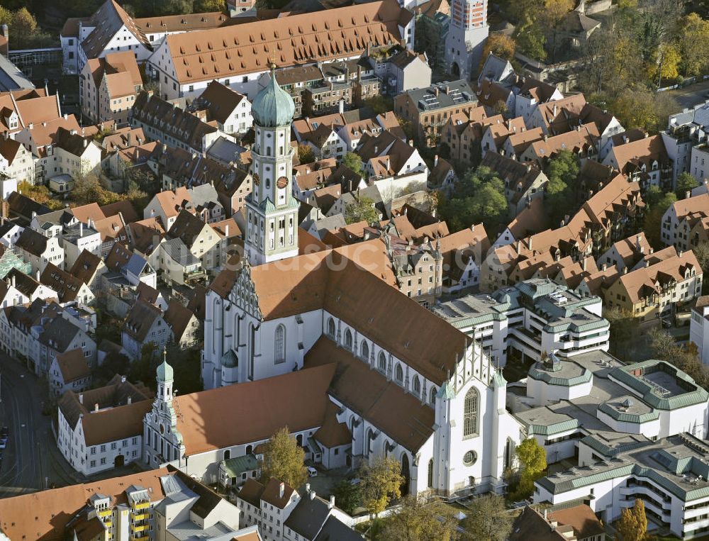 Augsburg von oben - Basilika St. Ulrich und Afra Augsburg