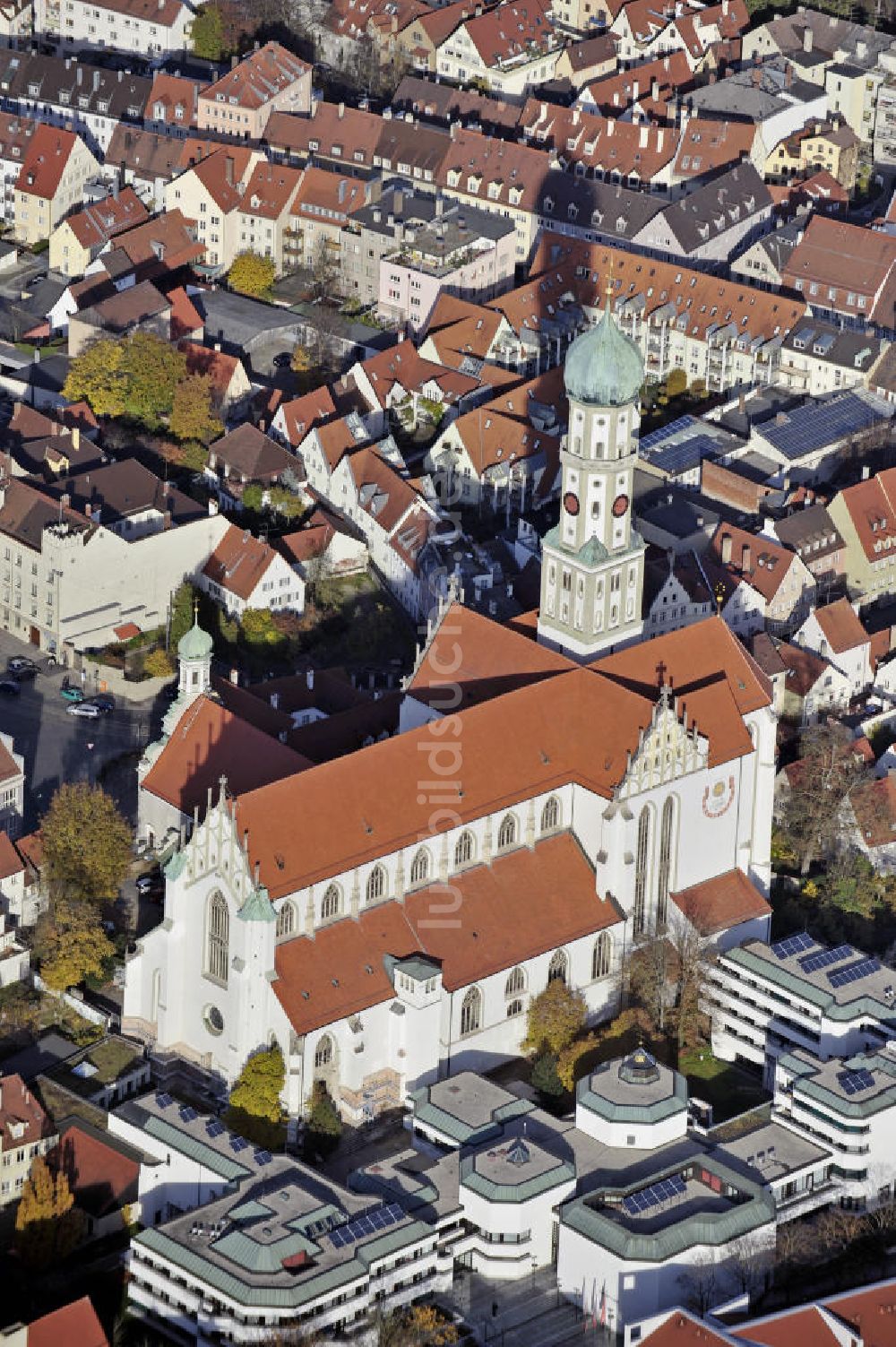 Augsburg von oben - Basilika St. Ulrich und Afra Augsburg