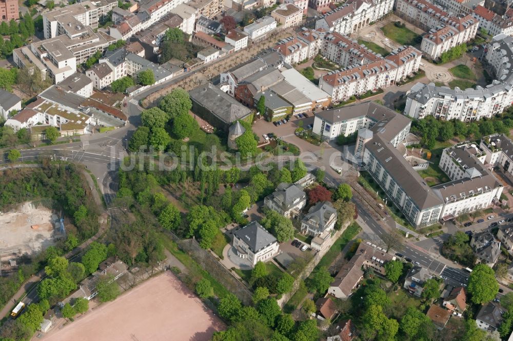 Mainz aus der Vogelperspektive: Bastion Alexander und Alexanderturm im Stadtteil Oberstadt in Mainz im Bundesland Rheinland-Pfalz