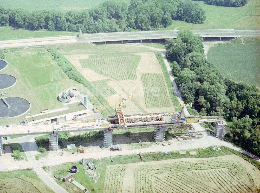 Erfurt aus der Vogelperspektive: Bau des Autobahnkreuzes Erfurt - Süd.