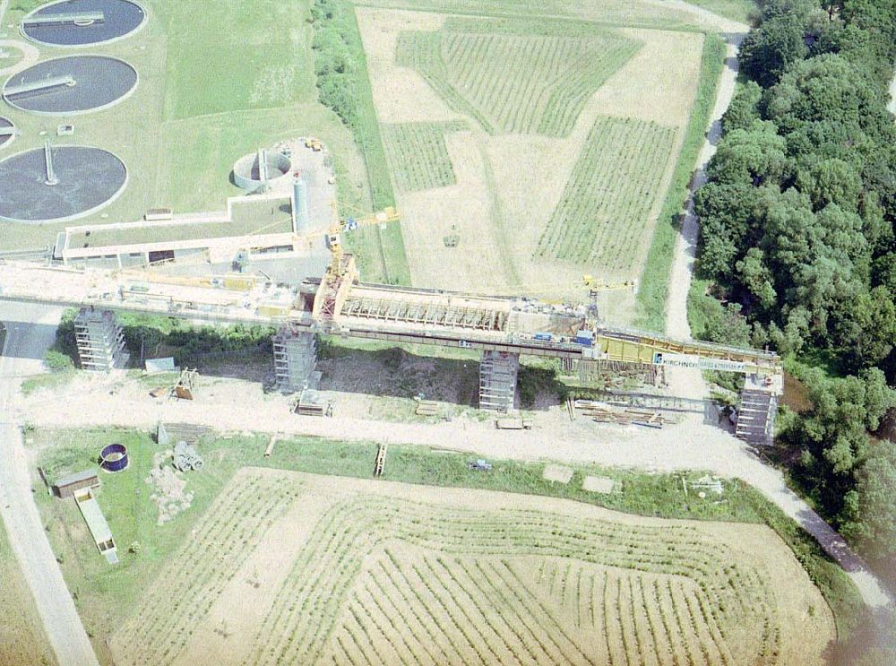 Luftbild Erfurt - Bau des Autobahnkreuzes Erfurt - Süd.