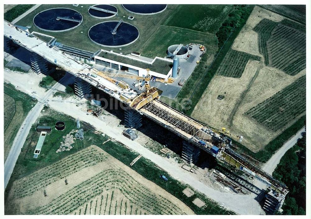 Luftaufnahme Erfurt - Bau des Autobahnkreuzes Erfurt - Süd.