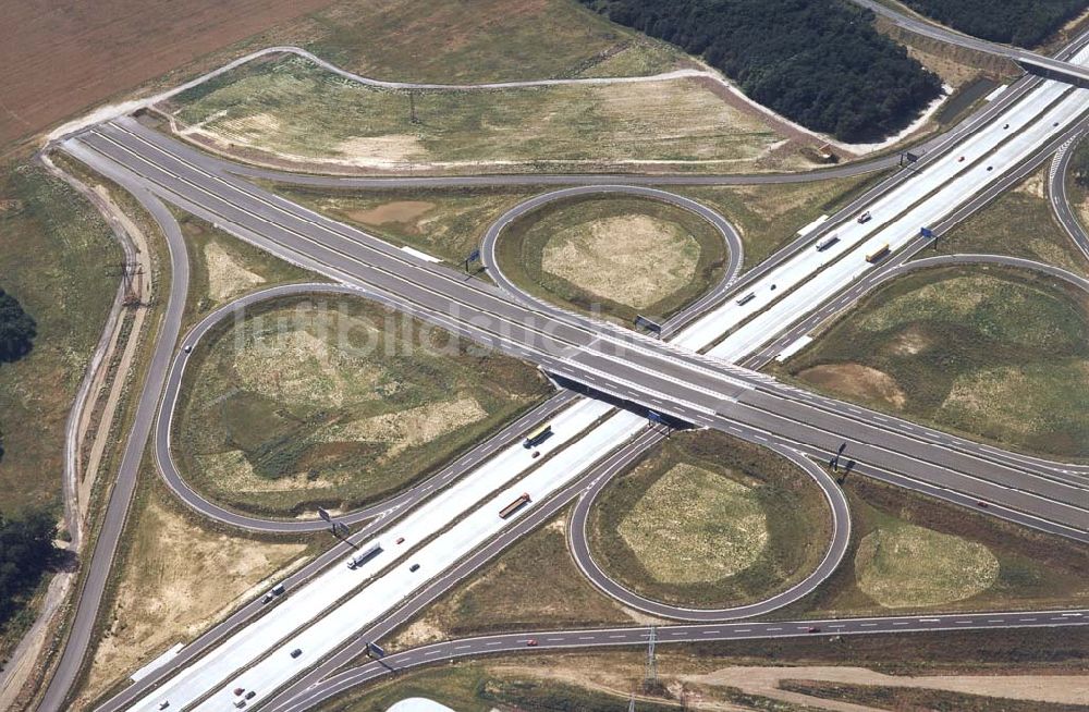 Luftbild Ludwigsfelde / Brandenburg - Bau des Autobahnkreuzes Ludwigsfelde / Brandenburg.