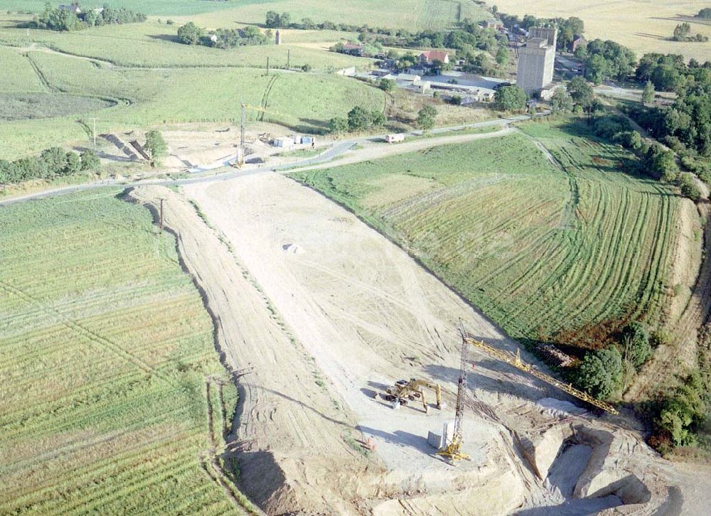 Gramzow / Mecklenburg - Vorpommern von oben - Bau der A20 bei Gramzow bei Prenzlau.