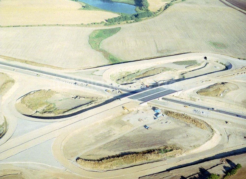 Luftbild Gramzow / Mecklenburg - Vorpommern - Bau der A20 Bereich des Autobahndreieckes Gramzow bei Prenzlau.