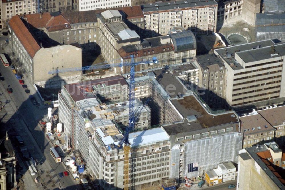 Luftbild Berlin / Mitte - Bau eines Büro- und Geschäftshauses am Gendarmenmarkt in Berlin / Mitte