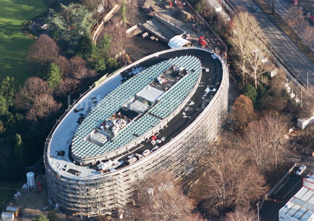 Berlin-Tiergarten von oben - Bau des Bundespräsidialamtes in Berlin-Tiergarten