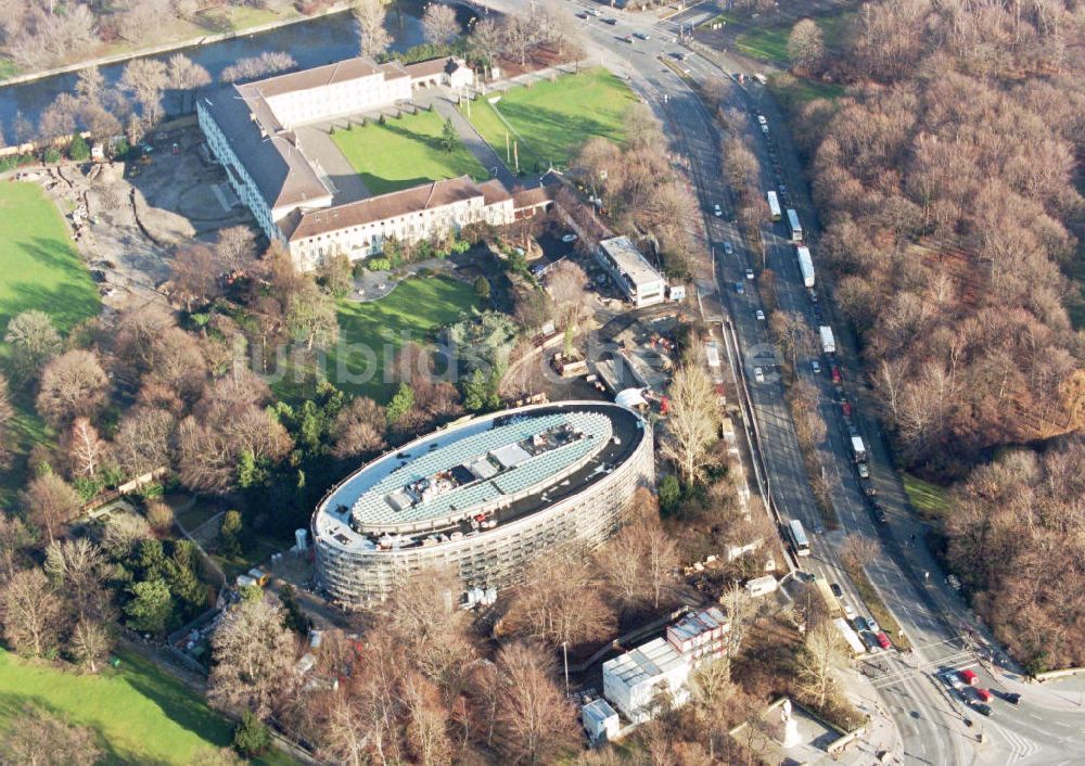 Berlin-Tiergarten aus der Vogelperspektive: Bau des Bundespräsidialamtes in Berlin-Tiergarten