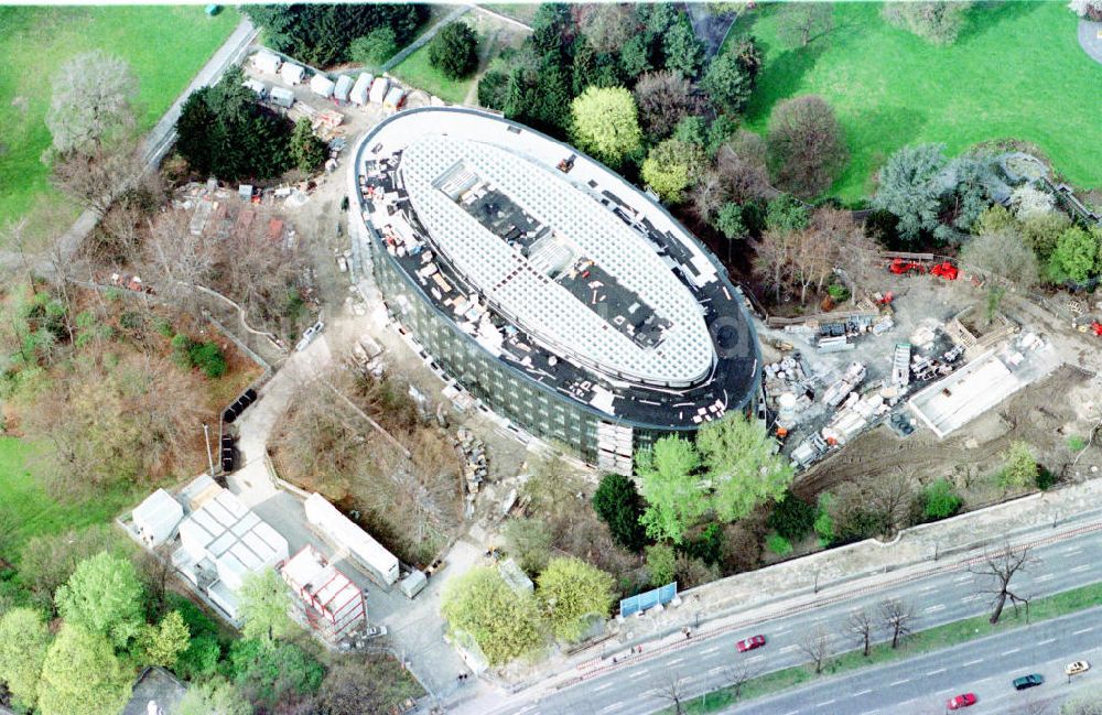 Berlin-Tiergarten aus der Vogelperspektive: Bau des Bundespräsidialamtes in Berlin-Tiergarten.