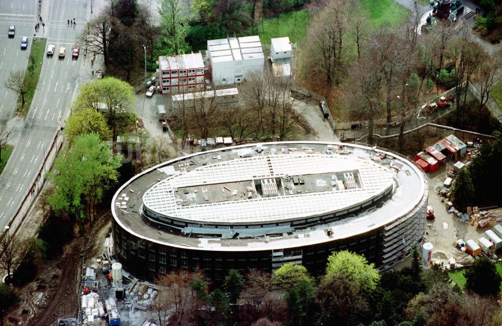 Berlin-Tiergarten von oben - Bau des Bundespräsidialamtes in Berlin-Tiergarten.