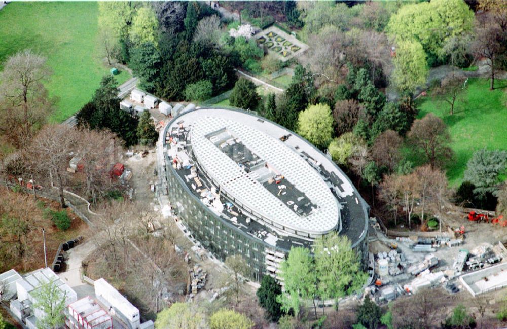 Luftaufnahme Berlin-Tiergarten - Bau des Bundespräsidialamtes in Berlin-Tiergarten.