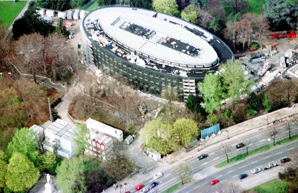 Berlin-Tiergarten aus der Vogelperspektive: Bau des Bundespräsidialamtes in Berlin-Tiergarten.