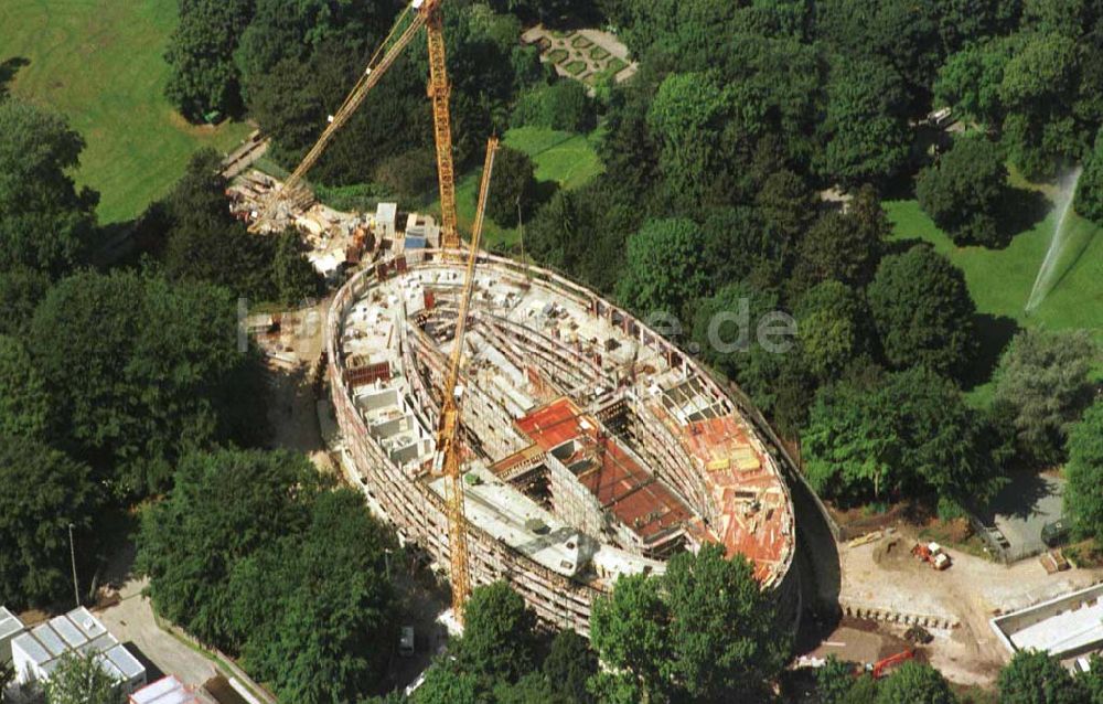 Luftaufnahme Berlin - Tiergarten - Bau des Bundespräsidialamtes im Berliner Tiergarten