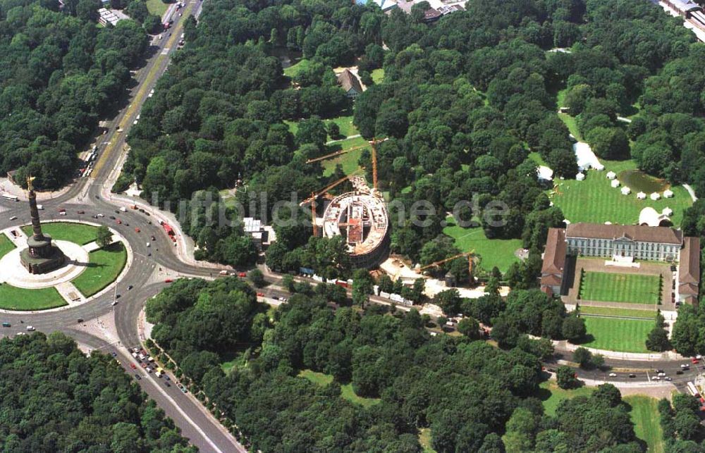 Berlin - Tiergarten von oben - Bau des Bundespräsidialamtes im Berliner Tiergarten