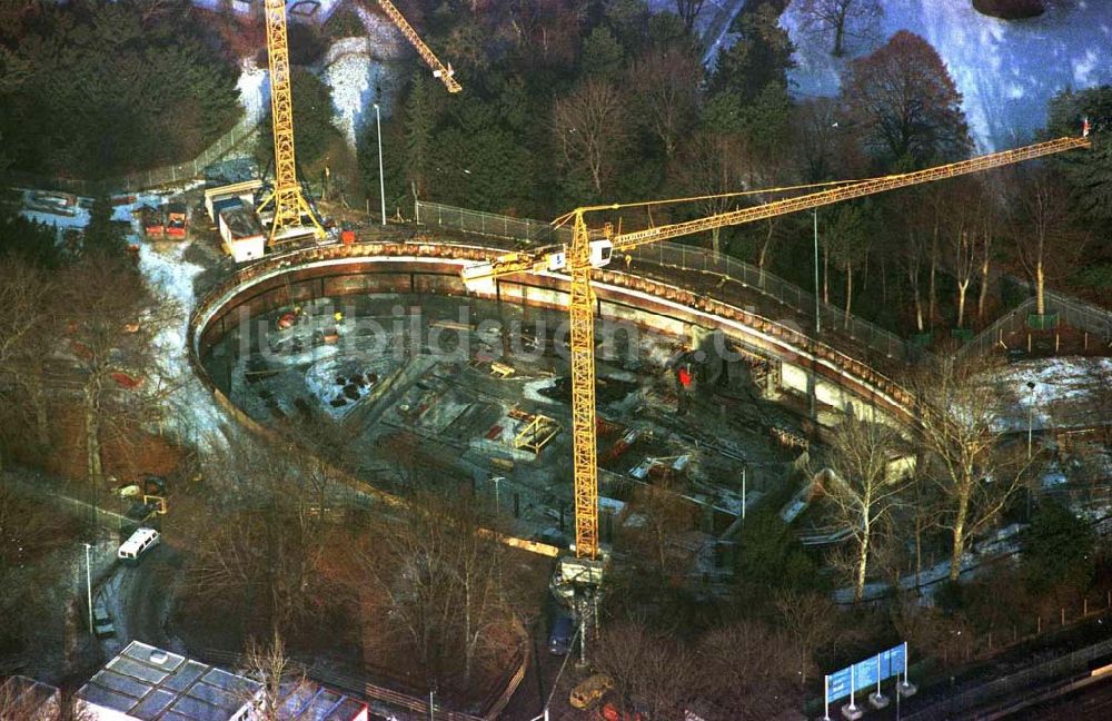 Luftbild Berlin - Bau des Bundespräsidialamtes im Berliner Tiergarten am Schloß Bellevue