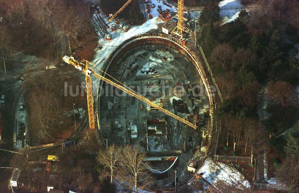 Luftbild Berlin - Bau des Bundespräsidialamtes im Berliner Tiergarten am Schloß Bellevue