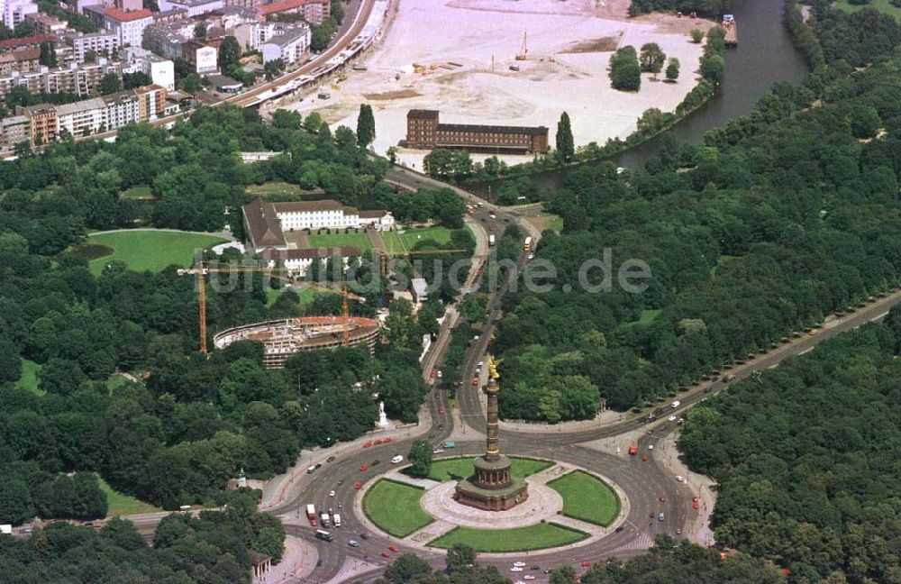 Berlin - Tiergarten aus der Vogelperspektive: Bau des Bundespräsidialamtes im Tiergarten