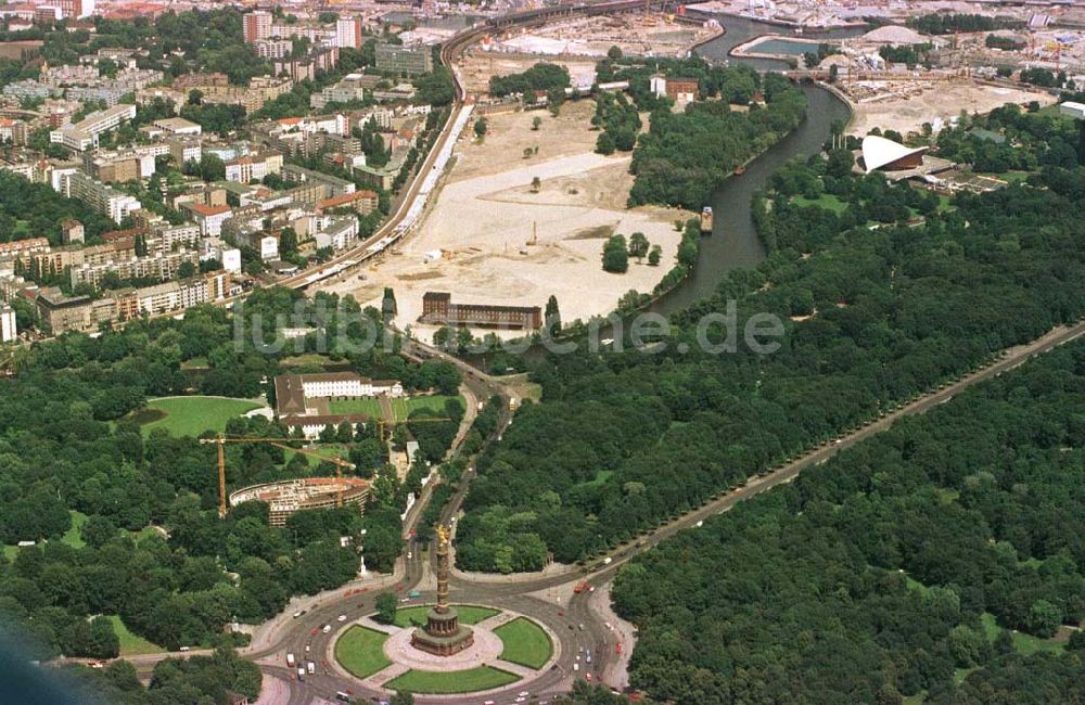 Luftbild Berlin - Tiergarten - Bau des Bundespräsidialamtes im Tiergarten