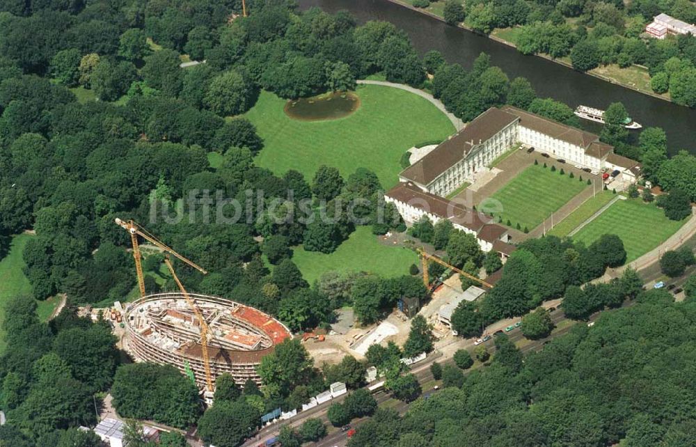 Berlin - Tiergarten von oben - Bau des Bundespräsidialamtes im Tiergarten