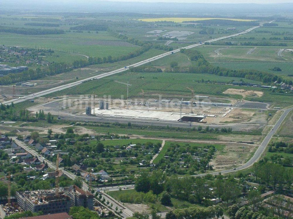 Frankfurt / Oder von oben - Bau der Chipfabrik in Frankfurt / Oder an der Autobahn.