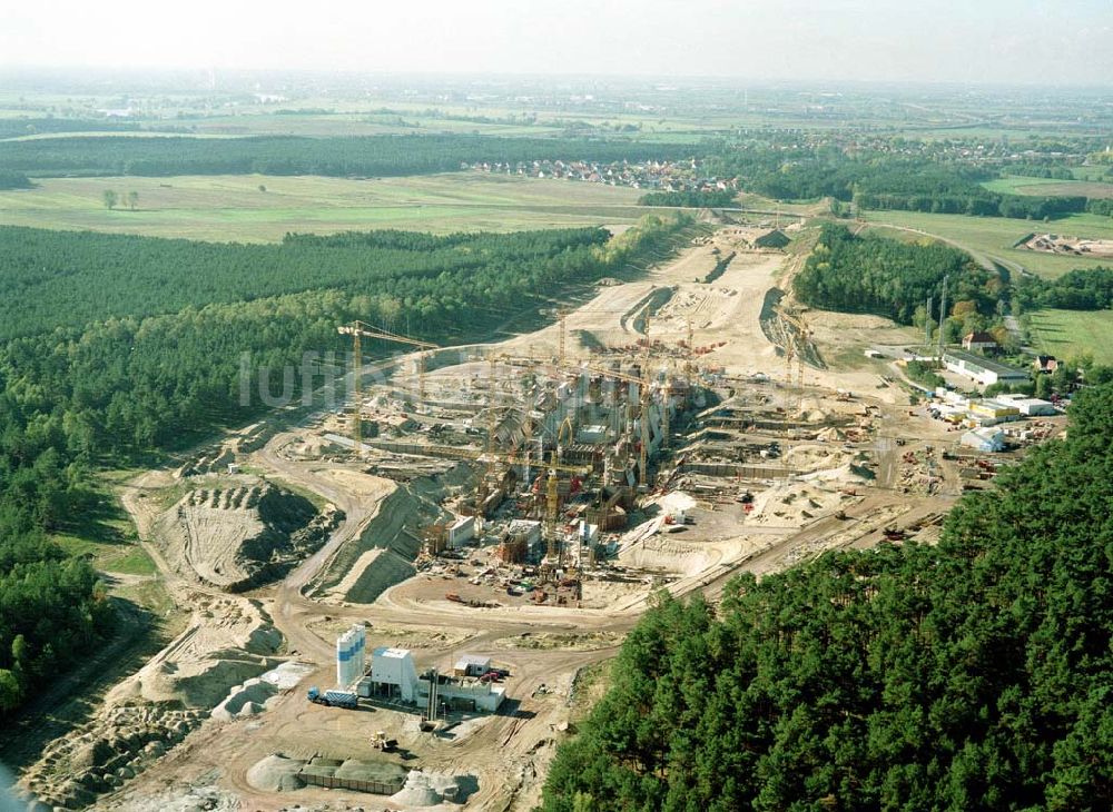 Luftbild Hohenwarthe - Bau der Doppelsparschleuse Hohenwarthe am Wasserstraßenkreuz Magdeburg.