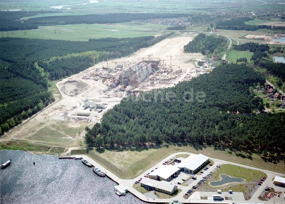 Luftbild Hohenwarthe - Bau der Doppelsparschleuse Hohenwarthe am Wasserstraßenkreuz Magdeburg.