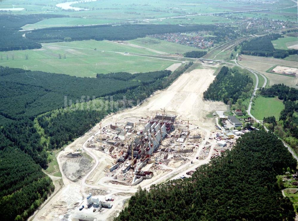 Luftaufnahme Hohenwarthe - Bau der Doppelsparschleuse Hohenwarthe am Wasserstraßenkreuz Magdeburg.