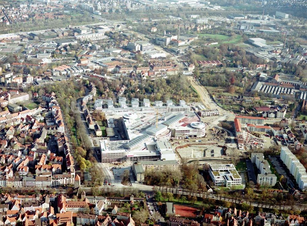 Augsburg aus der Vogelperspektive: Bau eines Einkaufscenters der ECE in Augsburg / Bayern.