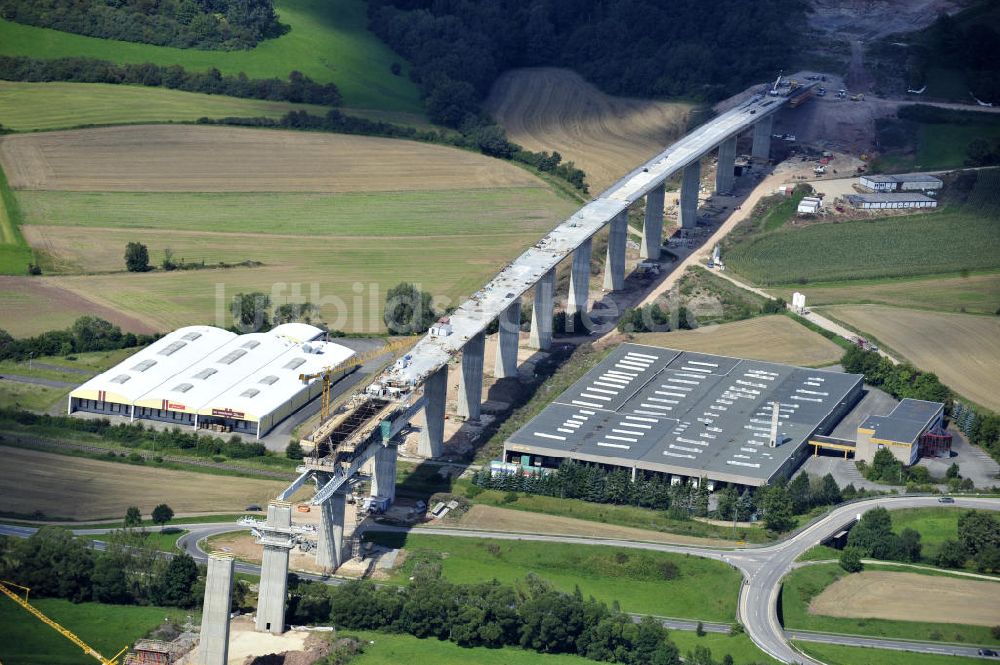 Luftbild Niederfüllbach - Bau der Eisenbahnüberführung (EÜ) Füllbach VDE 8 in Bayern