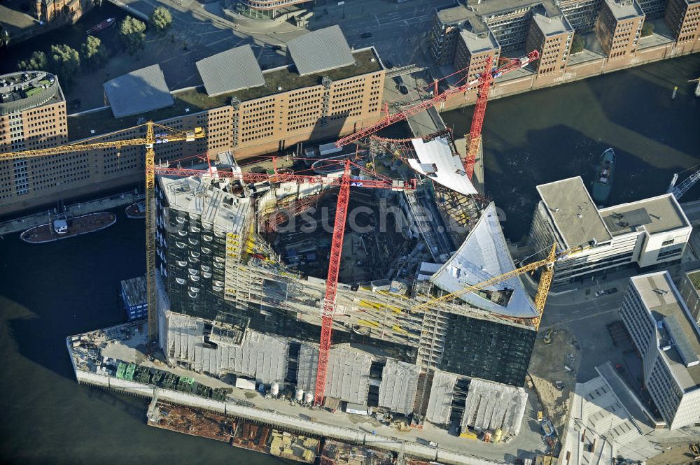 Hamburg von oben - Bau der Elbphilharmonie Hamburg