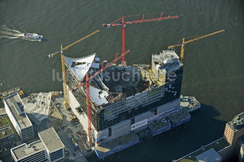 Luftaufnahme Hamburg - Bau der Elbphilharmonie Hamburg