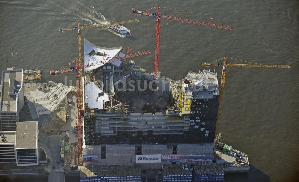 Hamburg von oben - Bau der Elbphilharmonie Hamburg