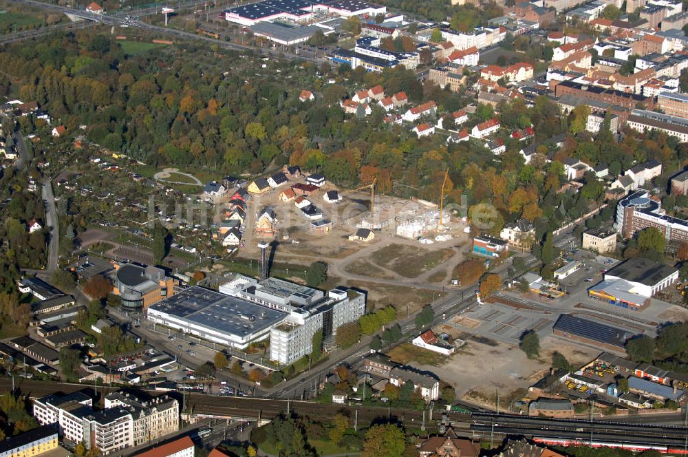 Magdeburg von oben - Bau eines Gebäudes