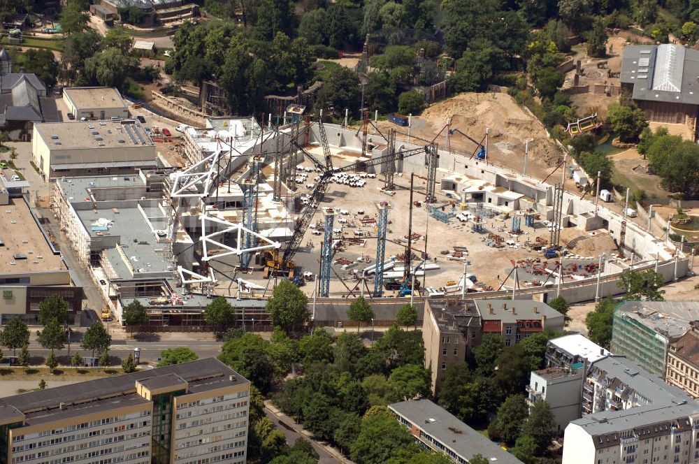 Leipzig aus der Vogelperspektive: Bau Gondwanaland Zoo Leipzig