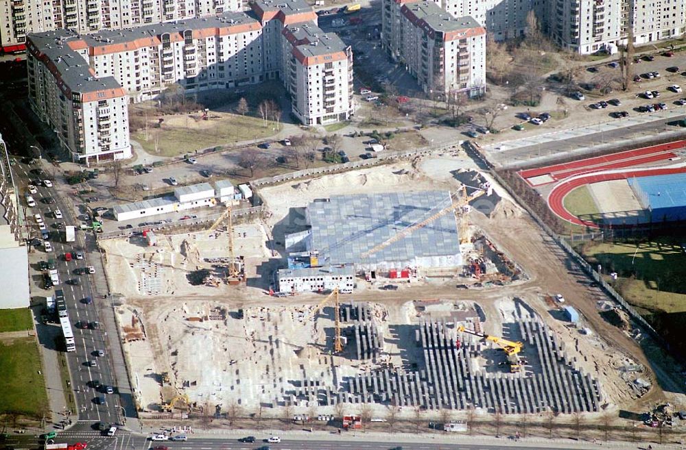 Berlin aus der Vogelperspektive: Bau des Holocausdenkmals auf dem Gelände des ehem