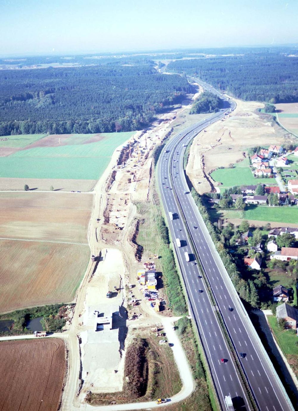 Stammham von oben - 30.09.2002 Bau der ICE Strecke zwischen Nürnberg und Ingoldstadt in Bayern