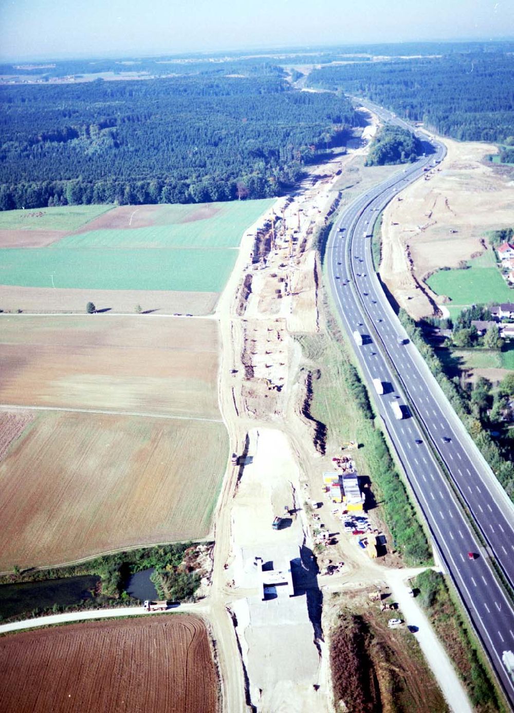 Stammham aus der Vogelperspektive: 30.09.2002 Bau der ICE Strecke zwischen Nürnberg und Ingoldstadt in Bayern