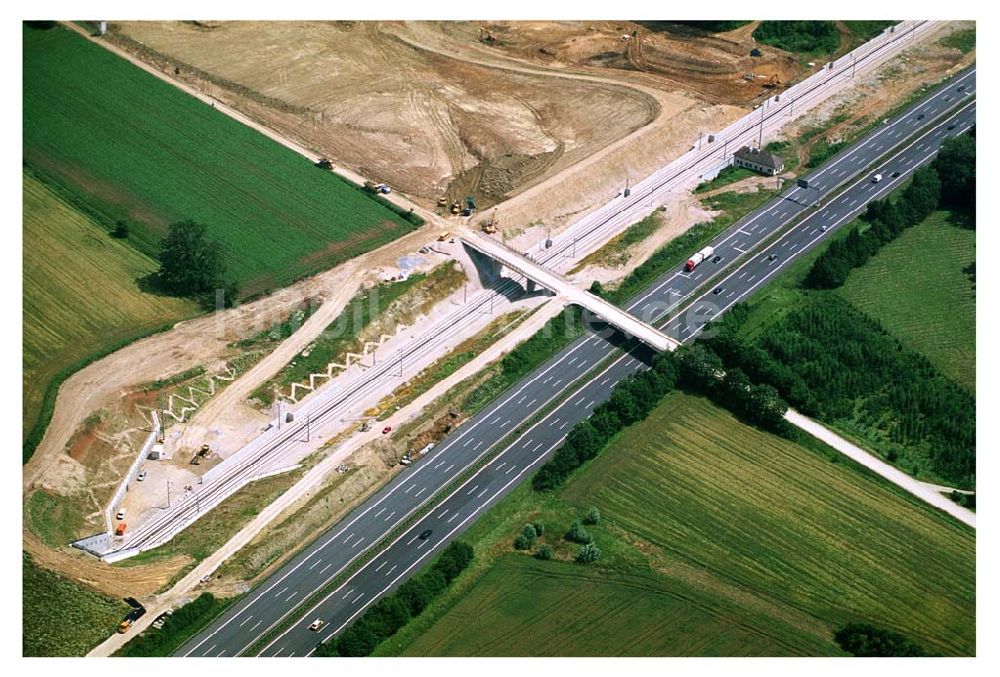 Stammham von oben - Bau der ICE-Strecke zwischen Nürnberg und Ingoldstadt in Bayern