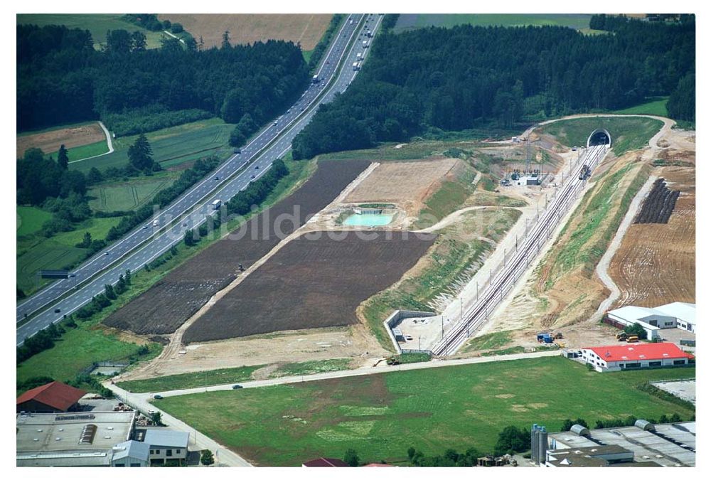 Stammham von oben - Bau der ICE-Strecke zwischen Nürnberg und Ingoldstadt in Bayern