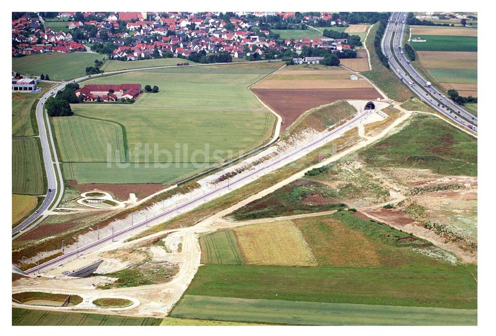 Stammham von oben - Bau der ICE-Strecke zwischen Nürnberg und Ingoldstadt in Bayern