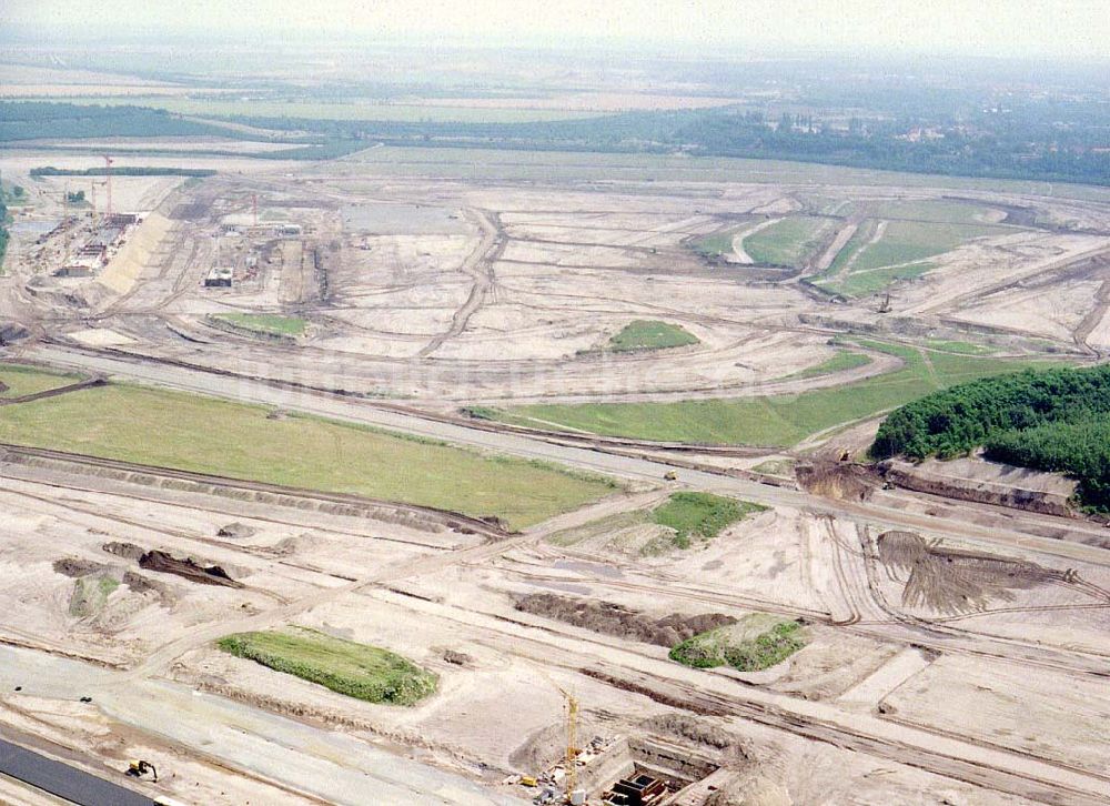 Luftbild Klettwitz bei Schwarzheide / Brandenburg - Bau des Lausitzringes an der Autobahn Berlin - Dresden bei Klettwitz in Brandenburg.