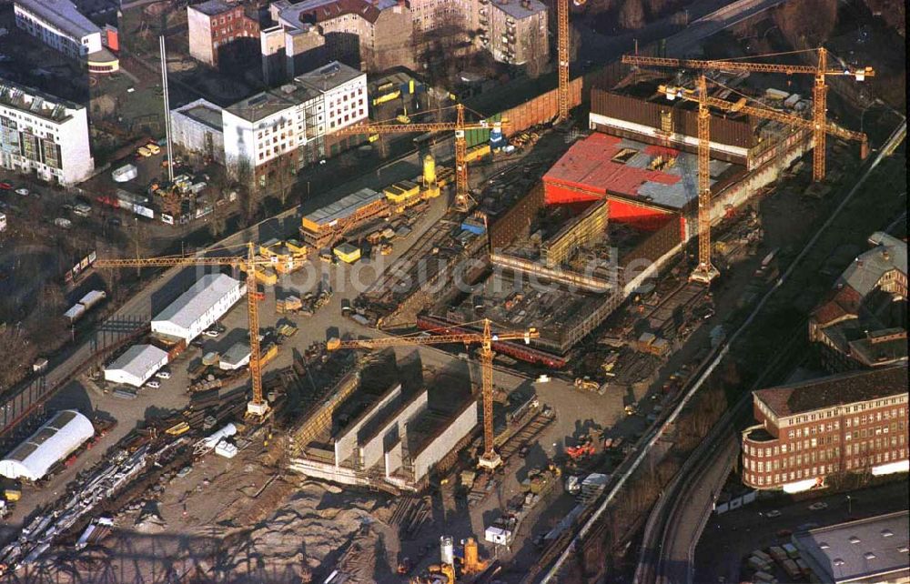 Luftbild Berlin - Bau des Logistikbereiches zum Potsdamer Platz